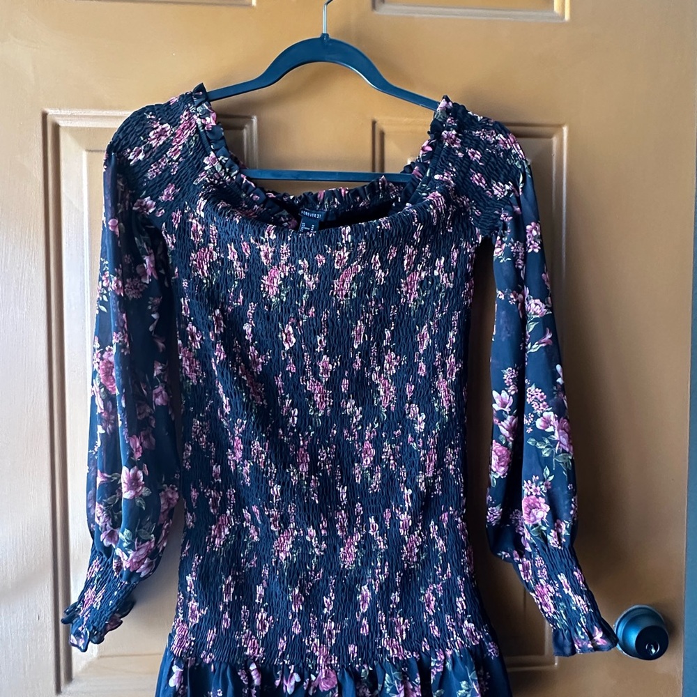 Forever 21 Black and Pink Floral Dress